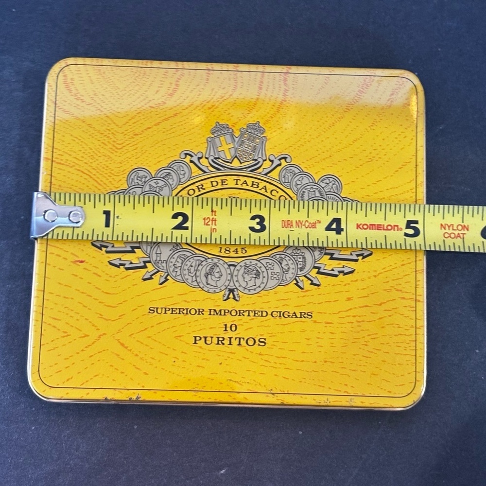 VINTAGE EMPTY PARTAGAS 10 PURITOS MINI CIGAR METAL TIN CLEAN - Picture 6 of 8